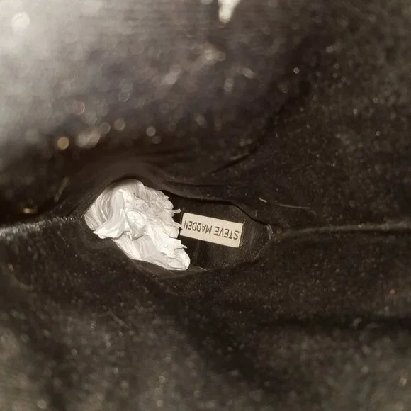 Steve Madden Triumph Croc-Embossed Boots, Black Faux Leather, Womens Size 8 M - Picture 9 of 11